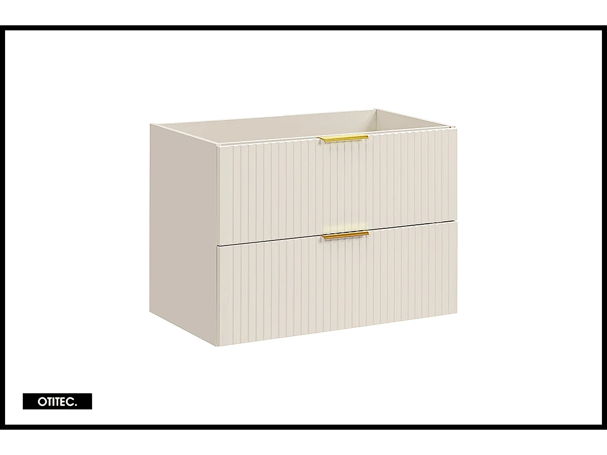 Ensemble meuble de salle de bain de 80 cm - avec plan - avec vasque - avec colonne LIVA CASHMERE