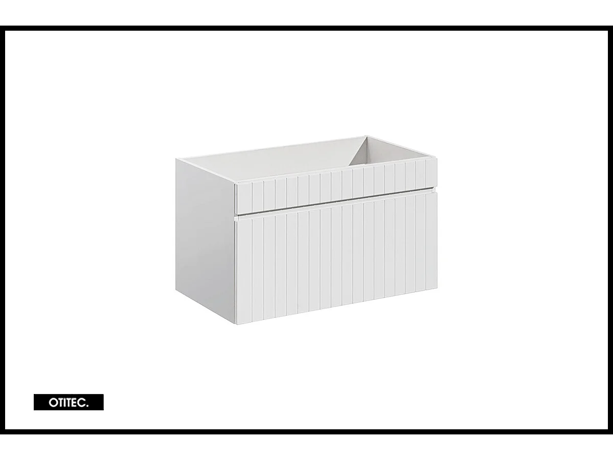 Ensemble de meuble de salle de bain - 100 cm - avec vasque à poser - avec plan - avec colonne et Miroir - 1 tiroir - MINO