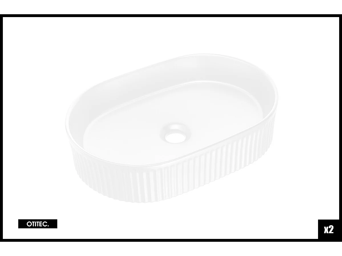 Ensemble de meuble de salle de bain - 120 cm - Noir - avec 2 vasques à poser - avec plan - avec colonne - 2 tiroirs/portes - VOLTA BLACK