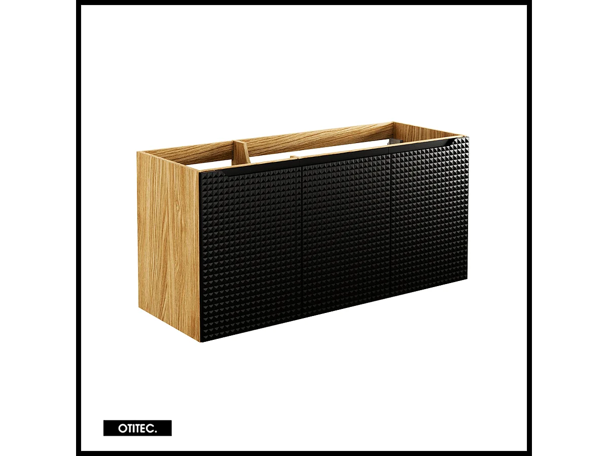 Ensemble de meuble de salle de bain - 120 cm - avec 2 vasque à poser - avec plan - avec colonne - 3 portes - SETTA