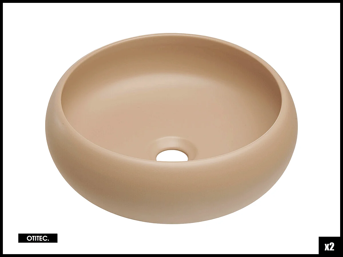 Ensemble de meuble de salle de bain - 160 cm - avec 2 vasques à poser - avec plan - avec colonne et Miroir - 2 tiroirs - MINO