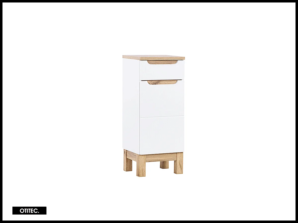 Ensemble meuble de salle de bain - 80 cm - avec vasque à encastrer - avec colonne - avec Armoire Miroir - BALI WHITE
