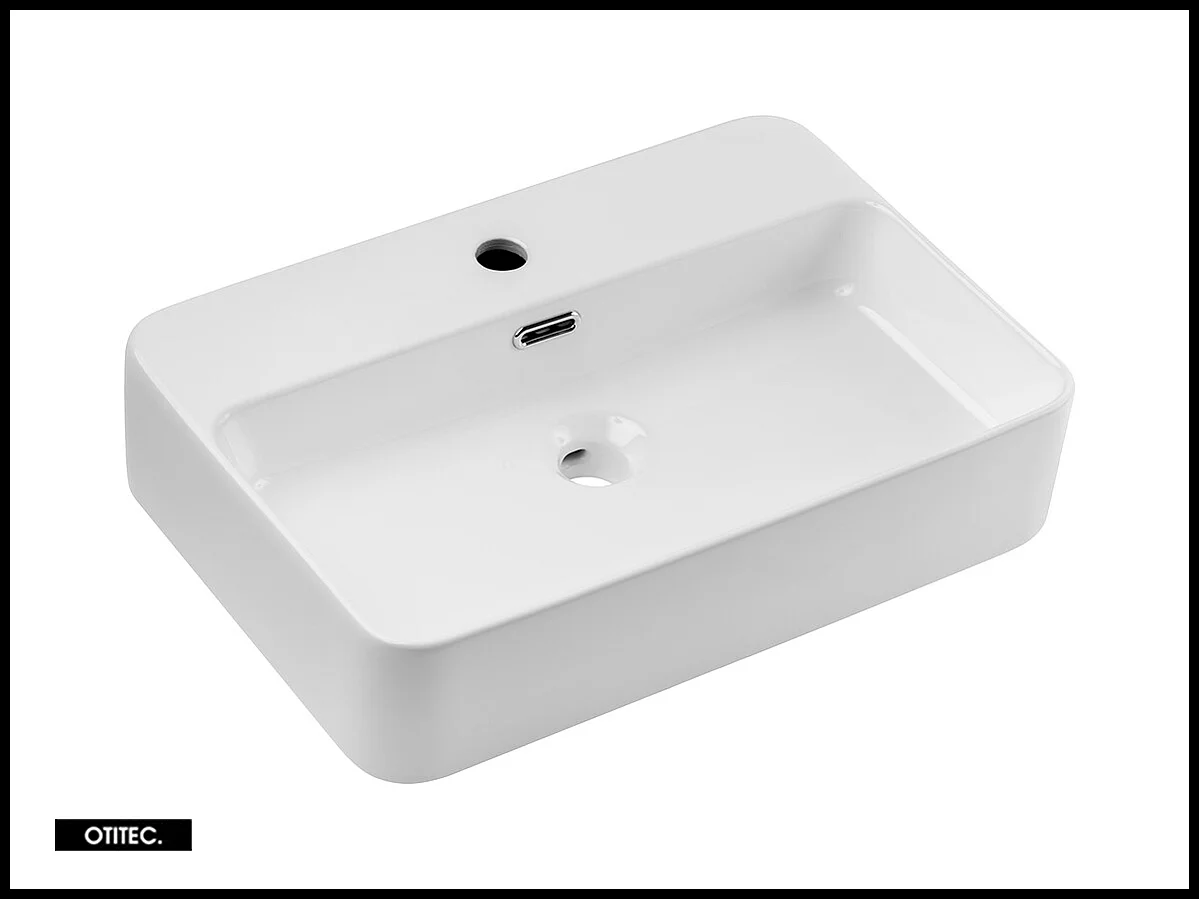 Ensemble de meuble de salle de bain - 90 cm - avec vasque à poser - avec plan - avec colonne - 2 tiroirs - SETTA