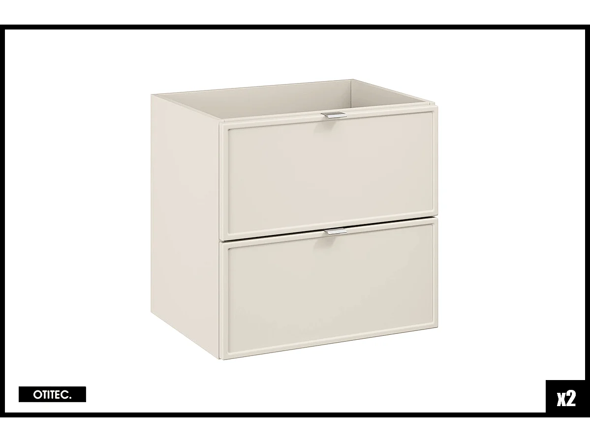 Ensemble meuble de salle bain  - 40 cm - avec plan - 2 vasques à poser - haut meuble - ASTRA