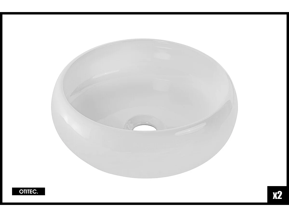 Ensemble meuble de salle bain  - 40 cm - avec plan - 2 vasques à poser - haut meuble - ASTRA