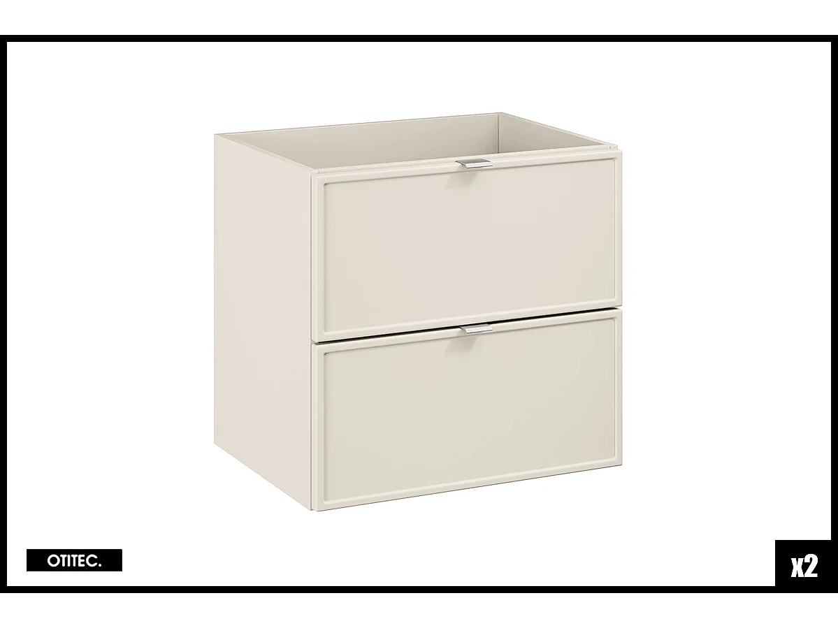 Ensemble meuble de salle bain  - 40 cm - avec plan - 2 vasques à poser - haut meuble - ASTRA