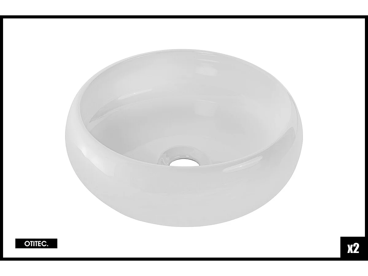 Ensemble meuble de salle bain  - 40 cm - avec plan - 2 vasques à poser - haut meuble - ASTRA