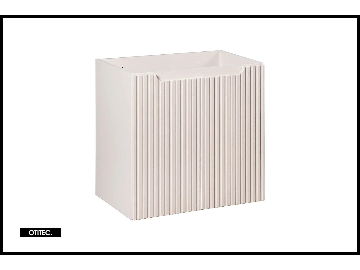 Ensemble de meuble de salle de bain - 120 cm - Cachemire Mat/Blanc - avec 2 vasques à poser - avec plan - avec colonne - 2 tiroirs/portes - VOLTA CASHMERE