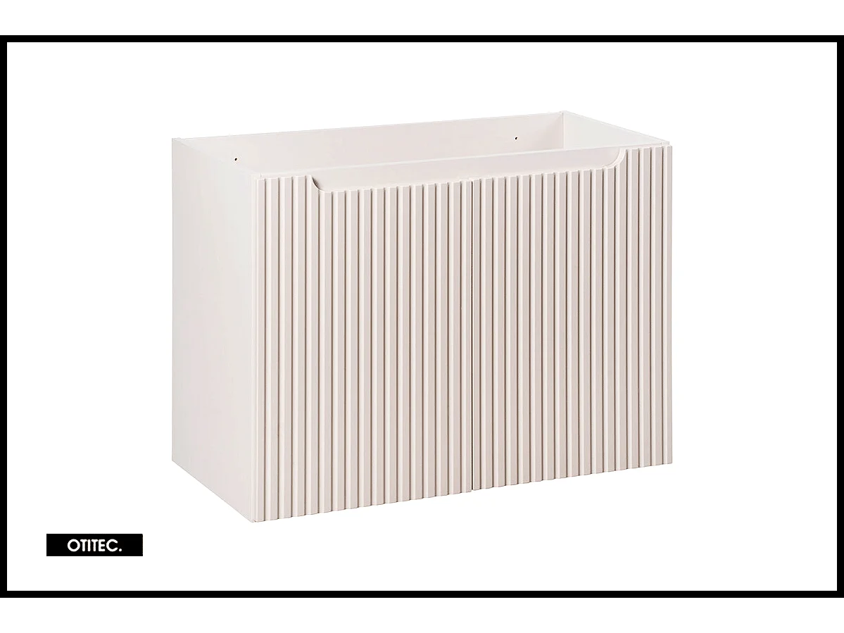 Ensemble de meuble de salle de bain - 80 cm - Cachemire Mat/Oak - avec vasque à poser - avec plan - avec colonne - 2 portes - VOLTA CASHMERE