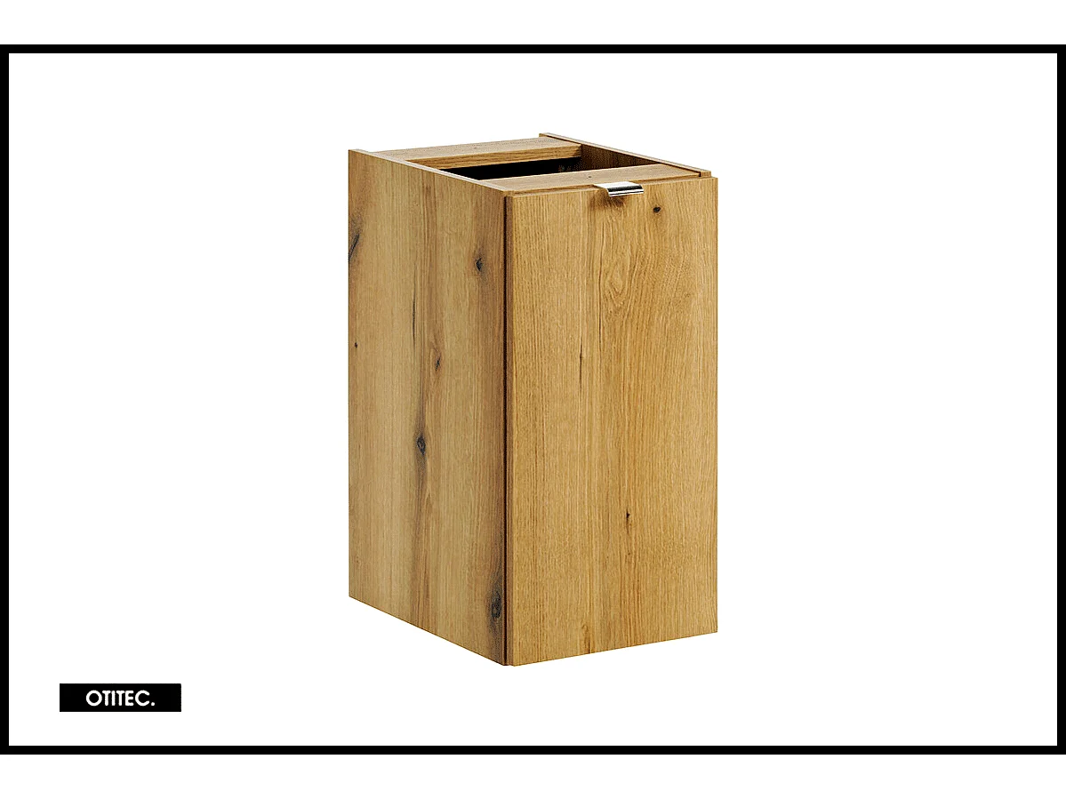 Ensemble de meuble de salle de bain - 90 cm - Noir/Oak - avec plan - avec colonne - 2 tiroirs - VOLTA Oak
