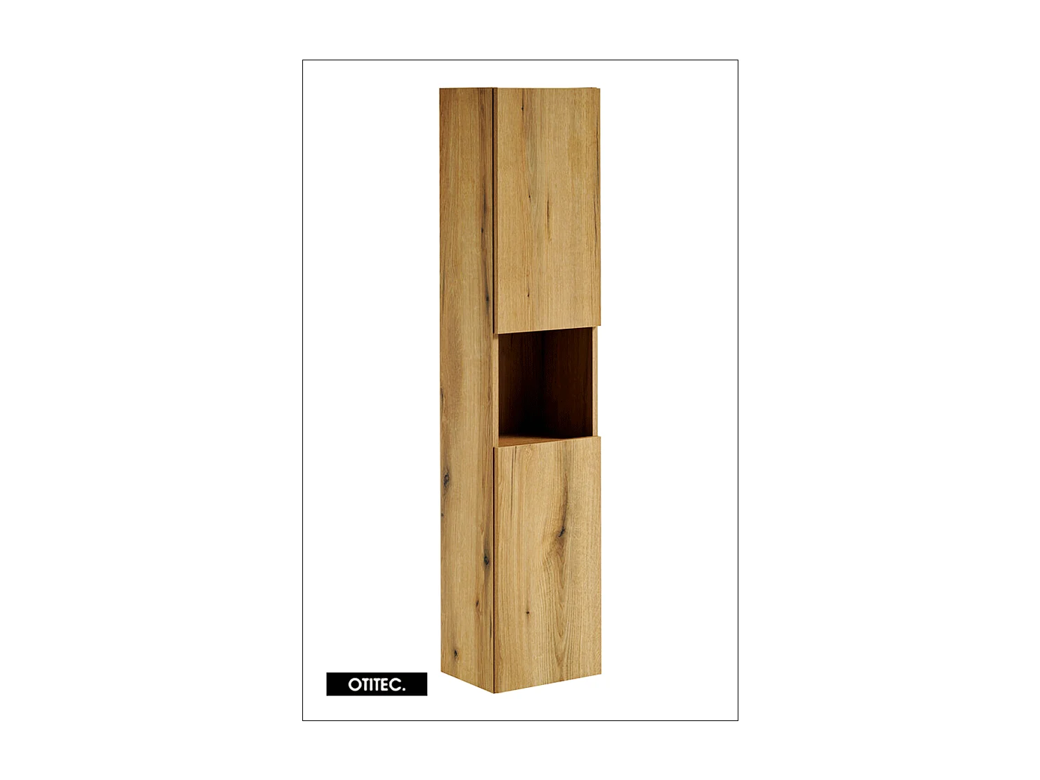 Ensemble de meuble de salle de bain - 90 cm - Noir/Oak - avec plan - avec colonne - 2 tiroirs - VOLTA Oak