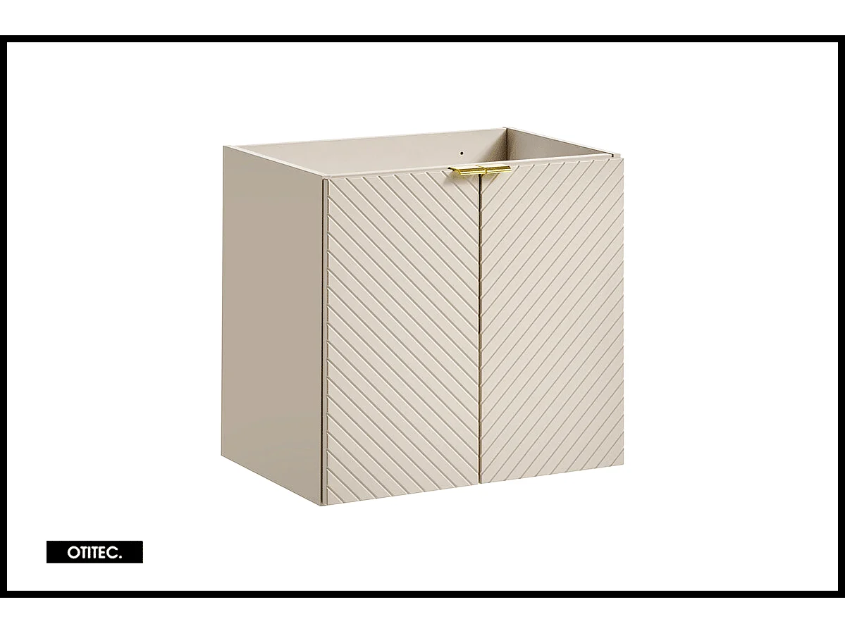 Ensemble de meuble de salle de bain - 60 cm - avec vasque à poser - avec colonne - 2 portes - DANO