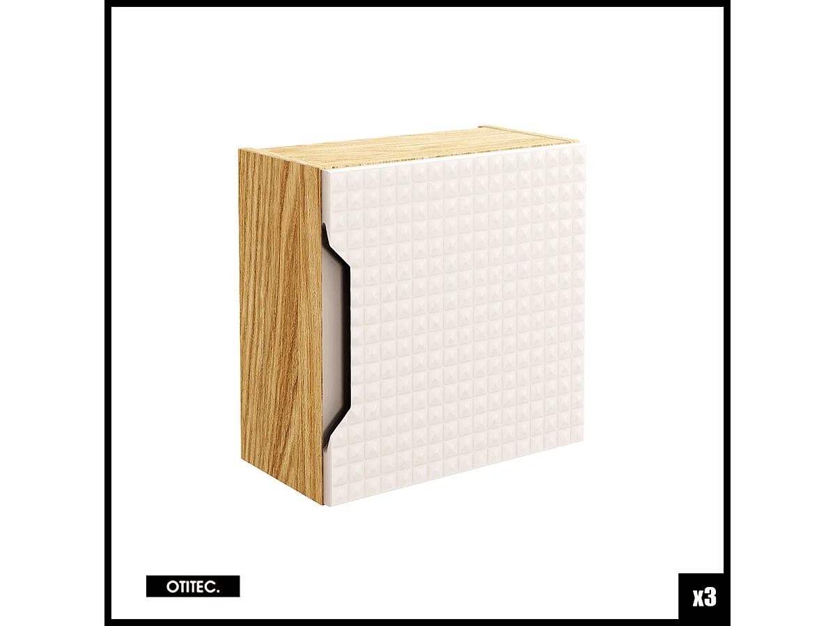 Ensemble de meuble de salle de bain - 120 cm - avec 2 vasque à poser - avec plan - avec colonne - 3 portes - SETTA