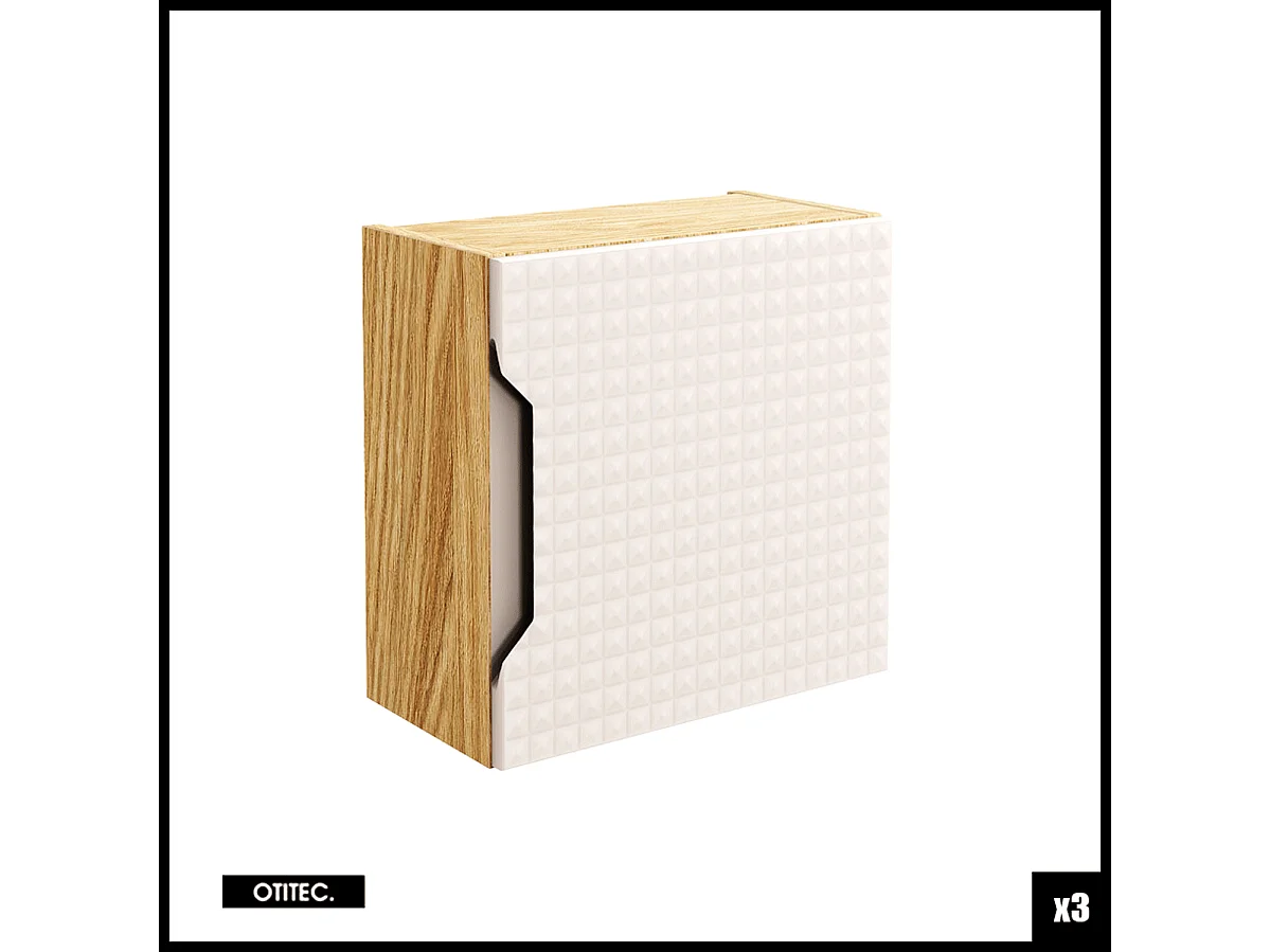 Ensemble de meuble de salle de bain - 120 cm - avec 2 vasque à poser - avec plan - avec colonne - 3 portes - SETTA