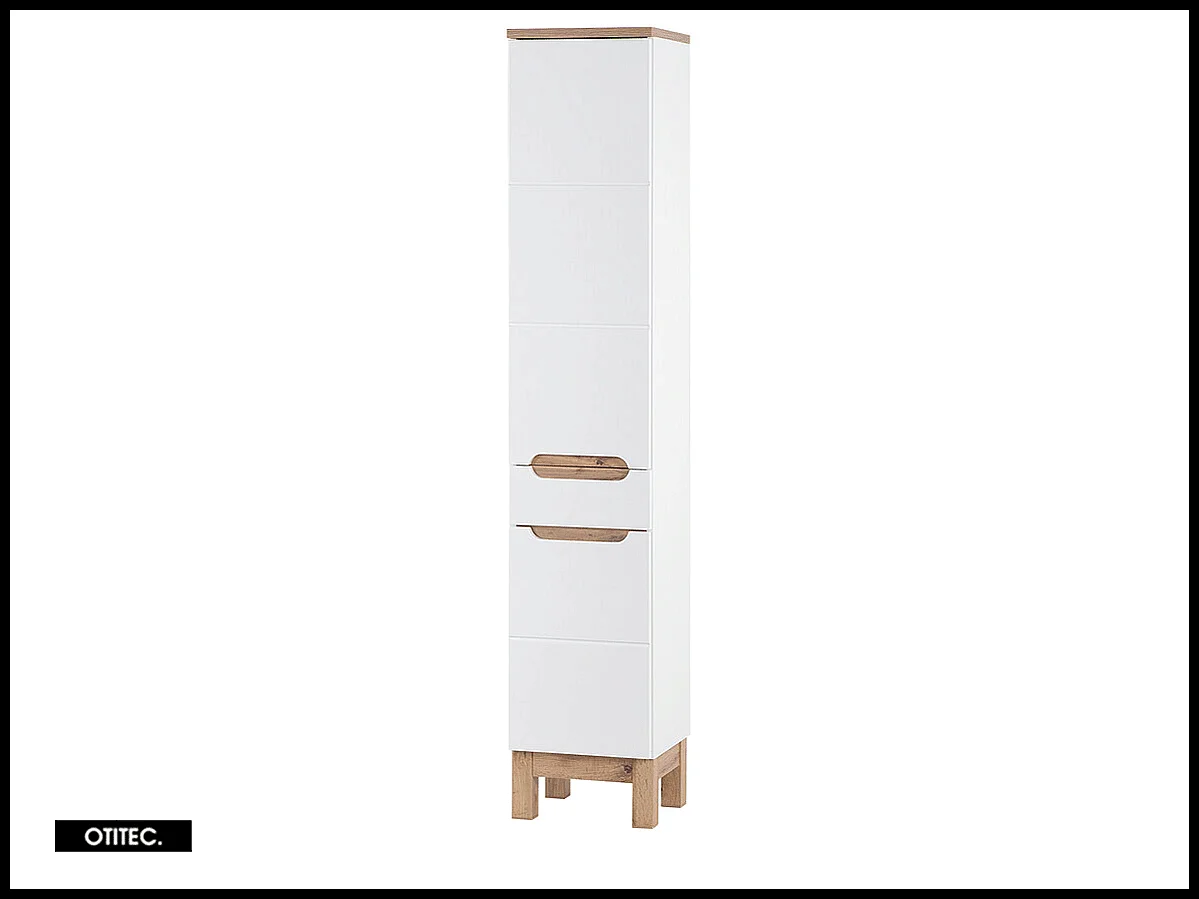 Ensemble meuble de salle de bain - 60 cm - avec vasque à encastrer - avec colonne - BALI WHITE