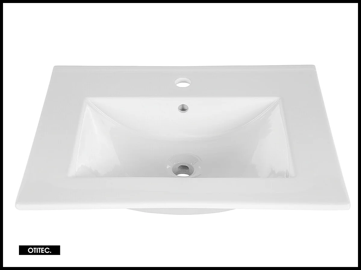 Ensemble meuble de salle de bain - 60 cm - avec vasque à encastrer - avec colonne - BALI WHITE