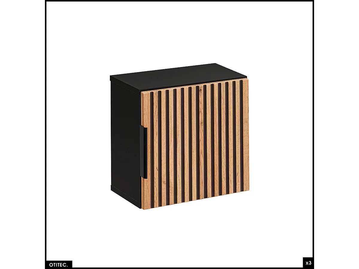 Ensemble de meubles sous vasque - 120 cm - avec Vasque - Cube et Colonnes - Miroirs LED - WOTANIA