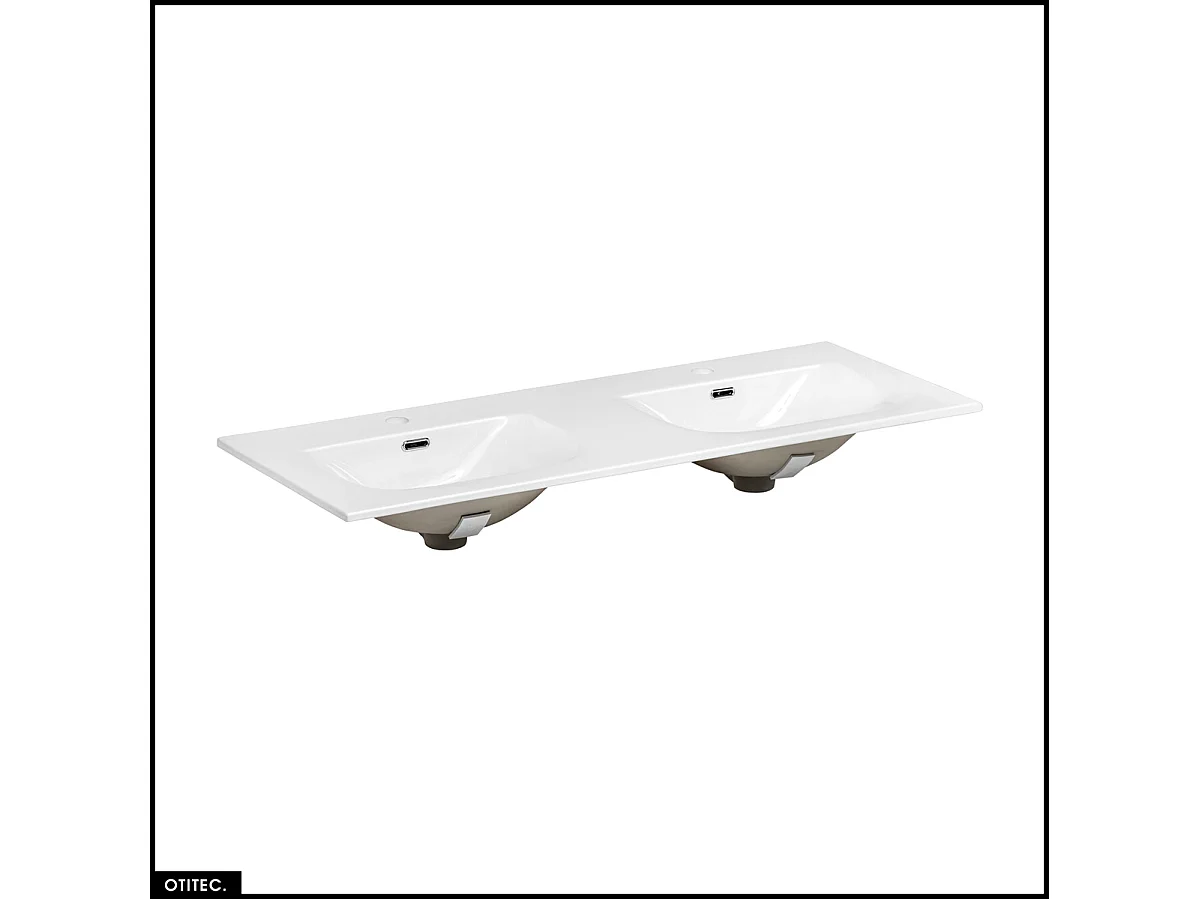 Ensemble de meubles sous vasque - 120 cm - avec Vasque - Colonne - Miroirs LED - WOTANIA