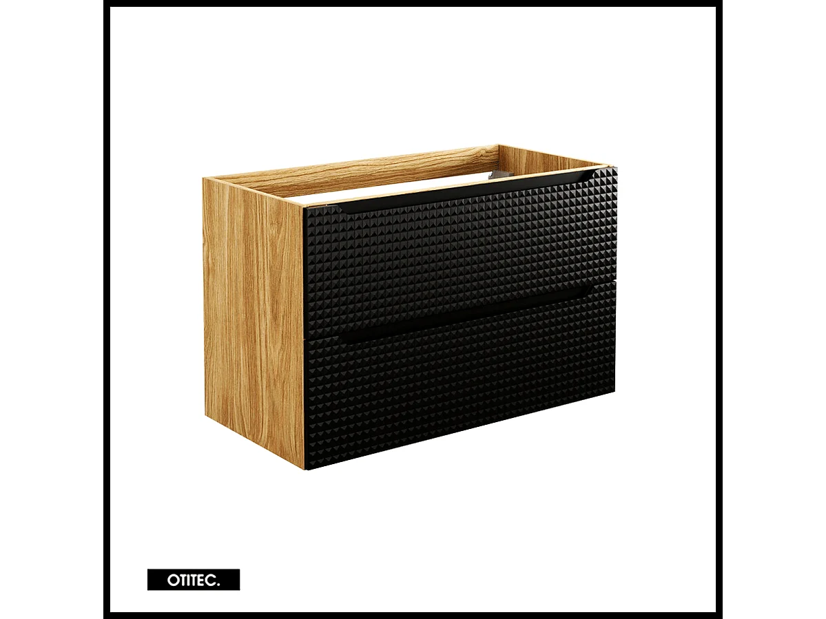 Ensemble de meuble de salle de bain - 120 cm - avec vasque à poser - avec plan - avec colonne - 3 portes - SETTA