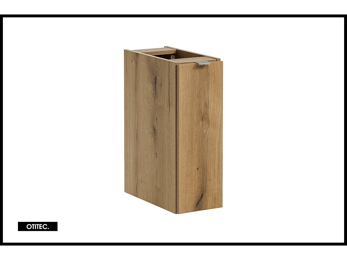 Ensemble de meuble de salle de bain - 140 cm - Noir/Oak - avec plan - avec colonne - 4 portes - VOLTA Oak