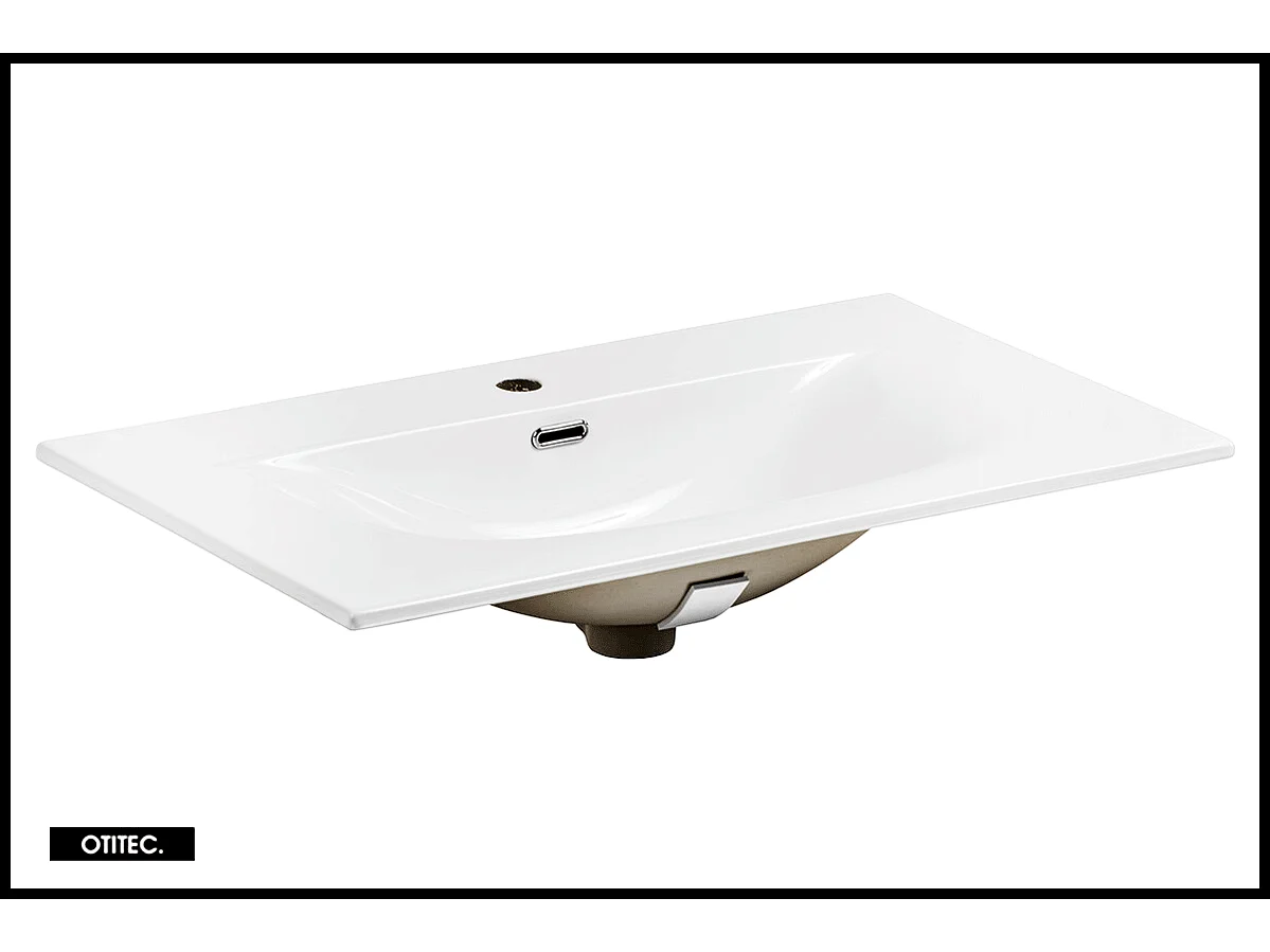 Ensemble de meuble de salle de bain - 60 cm - avec vasque à encastrer - avec colonne et Miroir - 1 tiroir - MINO