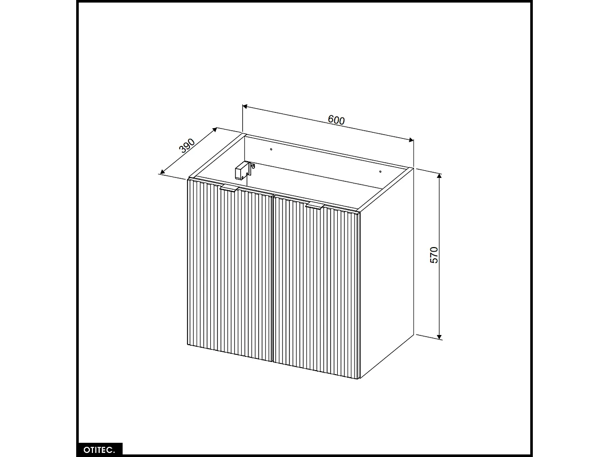 Ensemble de meubles sous vasque - 120 cm - avec Plan - 2 Vasques - Colonne - Cube - ROSEAU