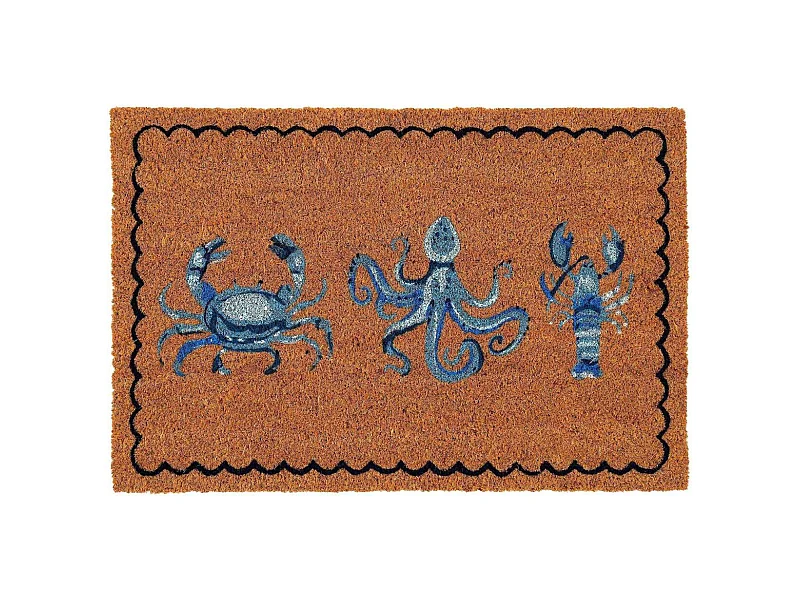 Paillasson en fibre de coco Vie marine 60 x 40 cm