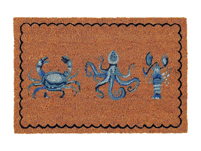 Paillasson en fibre de coco Vie marine 60 x 40 cm