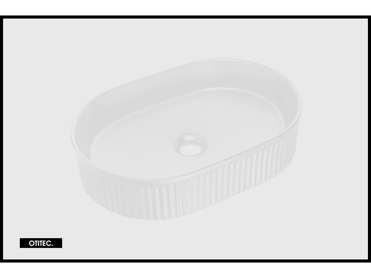 Ensemble de meuble de salle de bain - 80 cm - Oak/Blanc - avec vasque à poser - avec plan - avec colonne - 2 portes - VOLTA WHITE