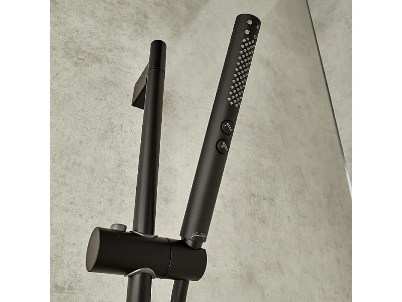 Pommeau de douche JACOB DELAFON Shift+ rond 2 jets noir mat + flexible
