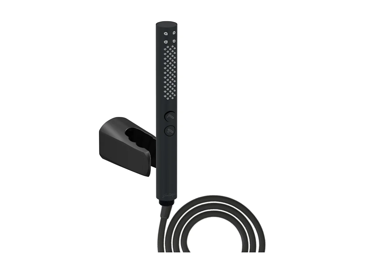 Pommeau de douche JACOB DELAFON Shift+ rond 2 jets noir mat + flexible + support