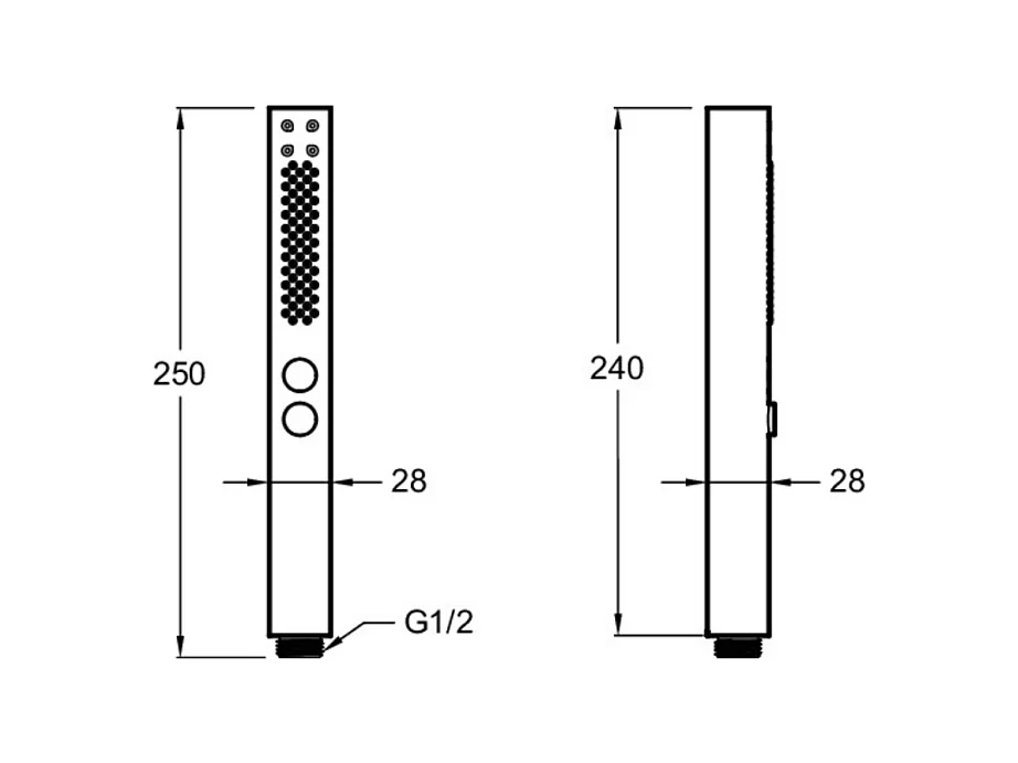 Pommeau de douche JACOB DELAFON Shift+ carré 2 jets chromé + flexible 175 cm métal