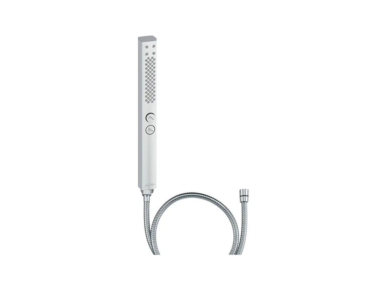 Pommeau de douche JACOB DELAFON Shift+ carré 2 jets chromé + flexible 175 cm métal
