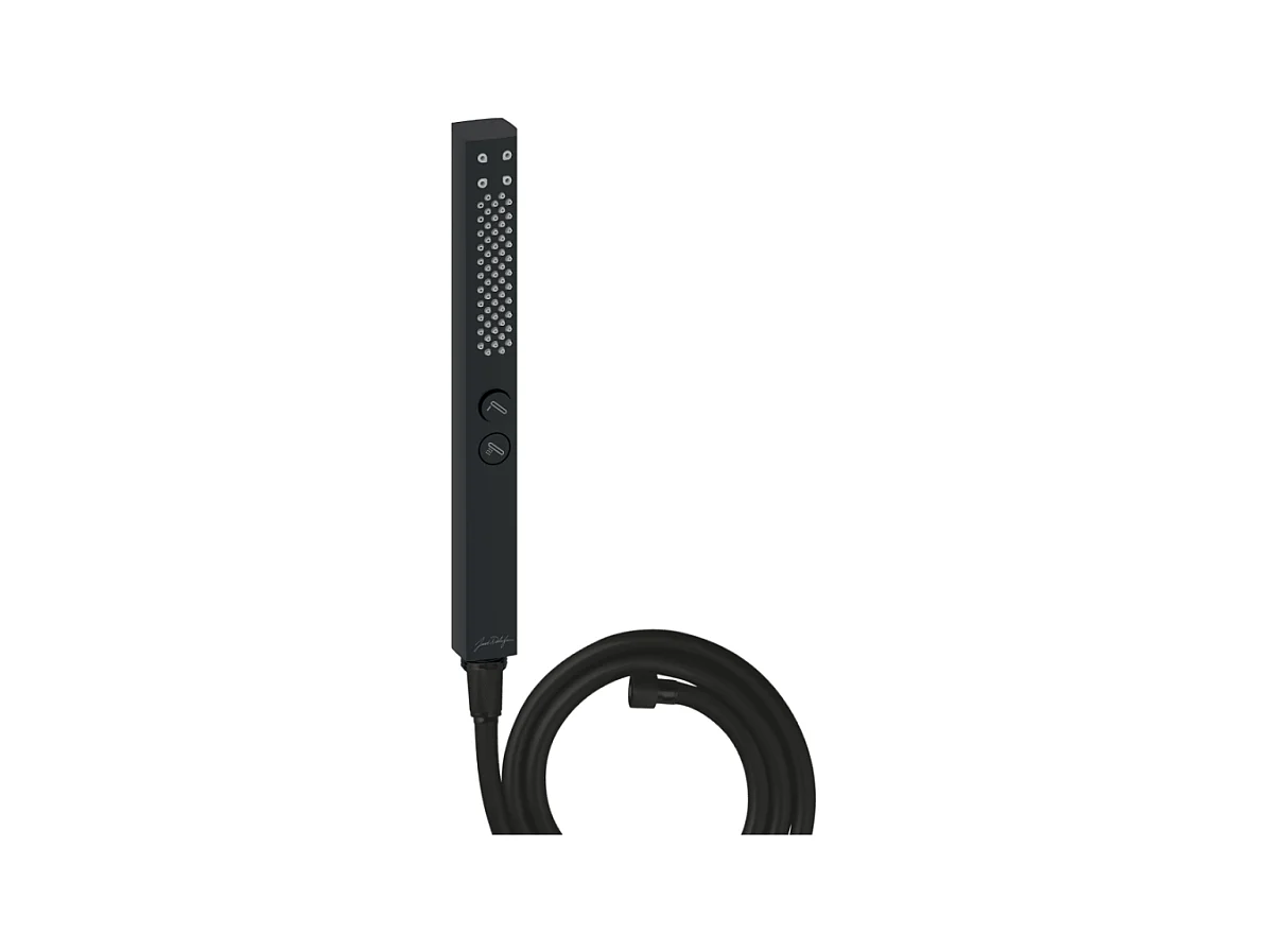 Pommeau de douche JACOB DELAFON Shift+ carré 2 jets noir mat + flexible