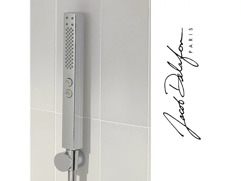 Pommeau de douche JACOB DELAFON Shift+ carré 2 jets chromé + flexible