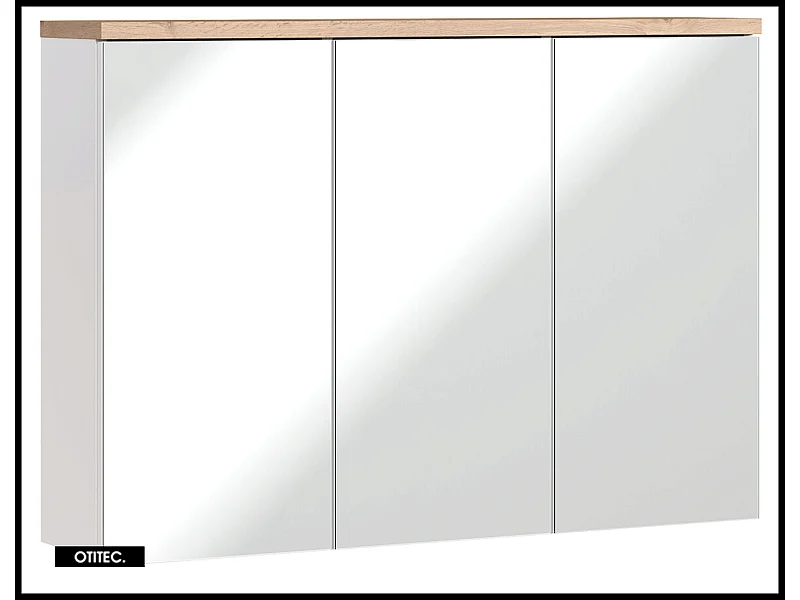Armoire miroir de salle de bain - 100 cm - 3 portes - BALI WHITE