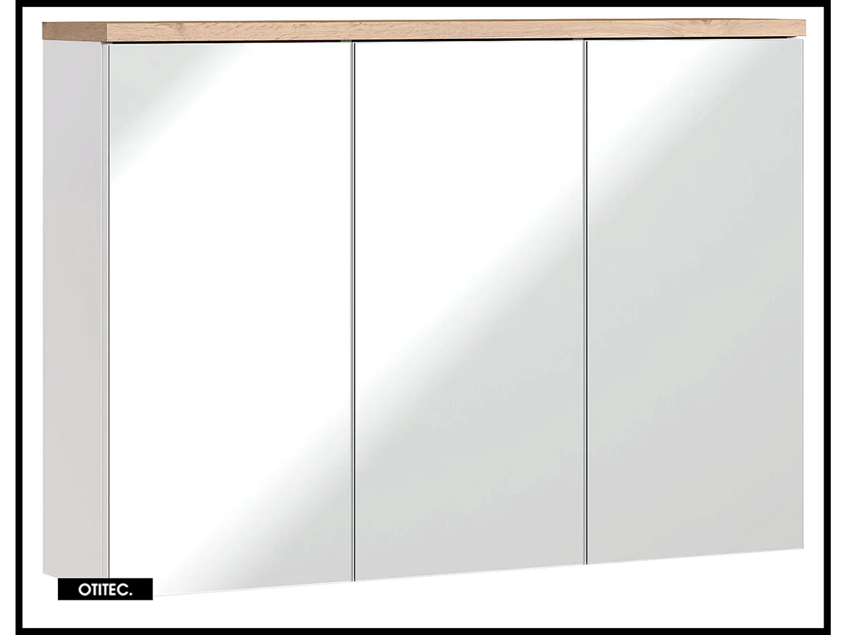 Armoire miroir de salle de bain - 100 cm - 3 portes - BALI WHITE