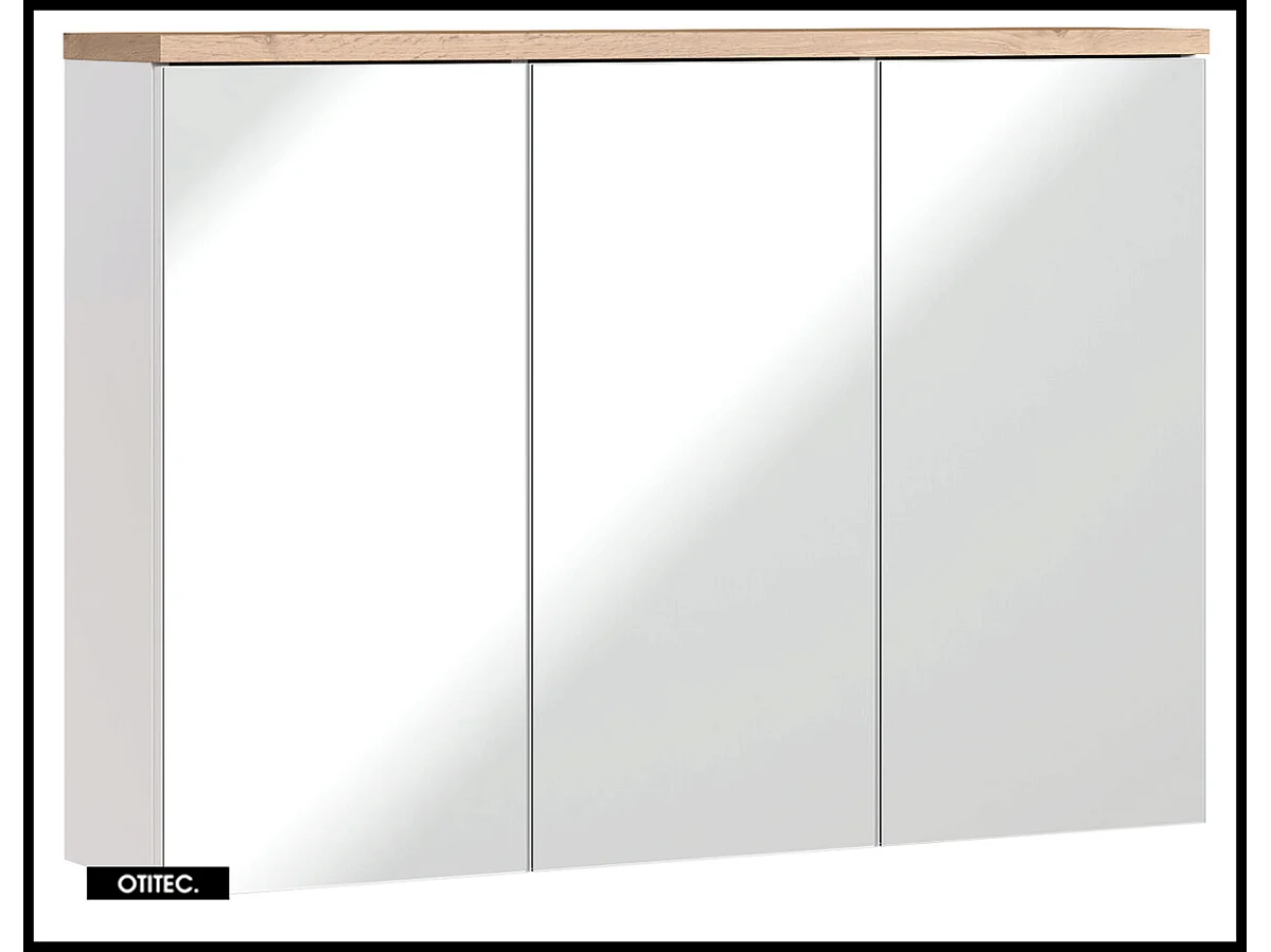 Armoire miroir de salle de bain - 100 cm - 3 portes - BALI WHITE
