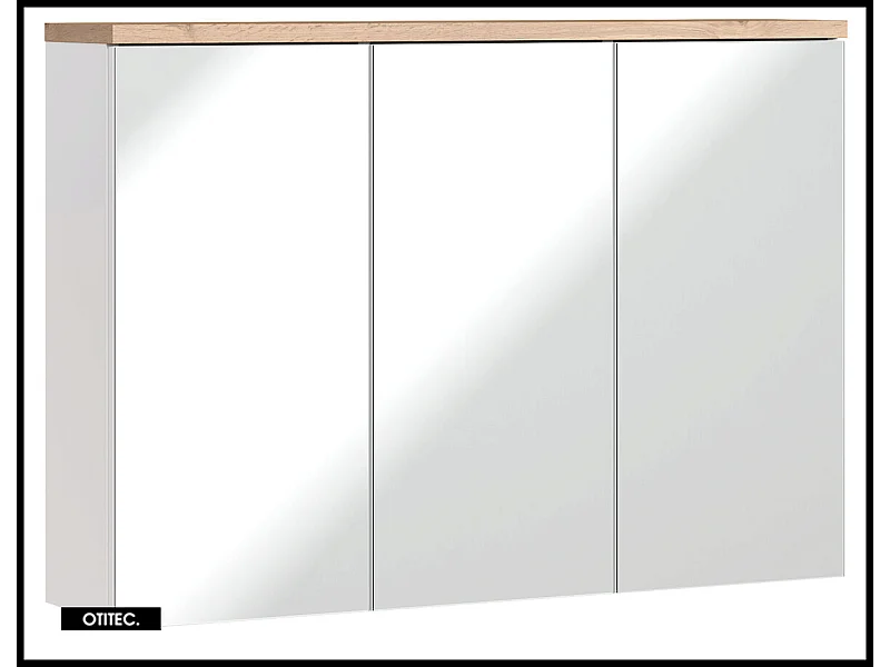Armoire miroir de salle de bain - 100 cm - 3 portes - BALI WHITE