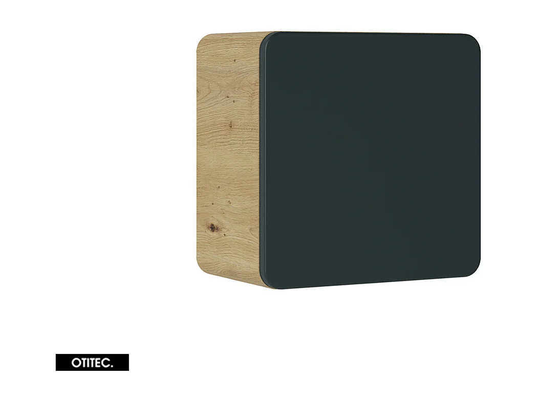 Cube de rangement haut de salle de bain - 35x35 cm - Gris - 1 porte - PASTI COSMOS