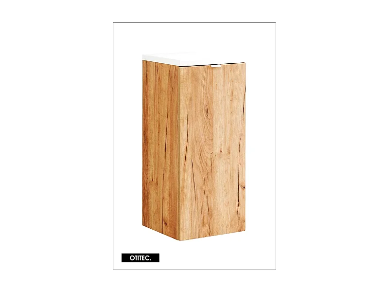 Meuble bas de salle de bain - 80 cm - Oak - 1 porte - LISOA