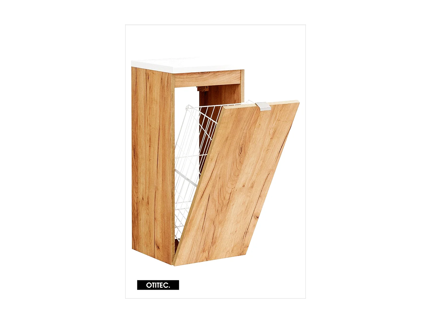 Meuble bas de salle de bain - 80 cm - Oak - 1 porte - LISOA