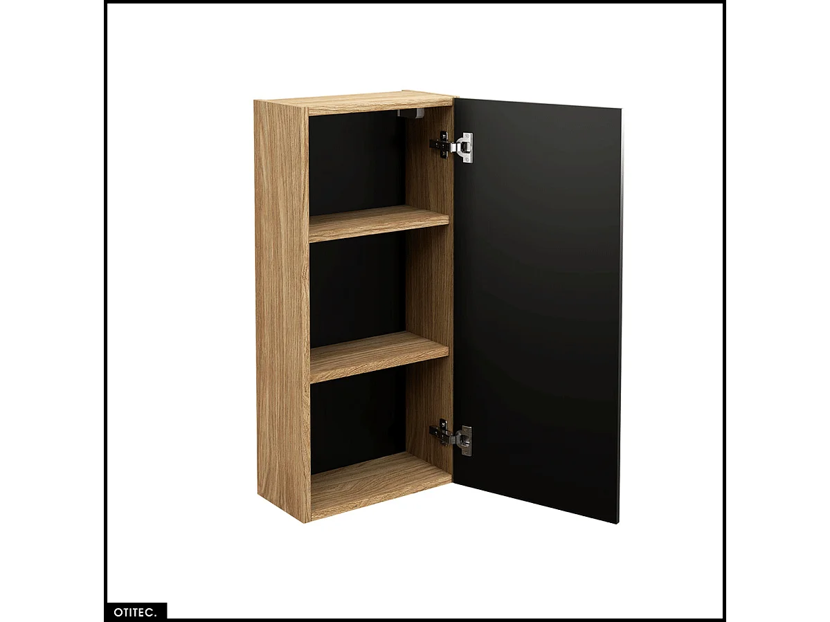 Armoire de salle de bain - 75 cm - Noir Mat -  SETTA