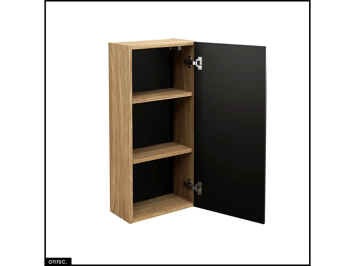 Armoire de salle de bain - 75 cm - Noir Mat -  SETTA