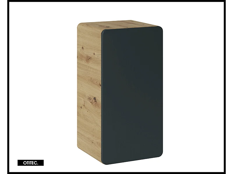 Meuble haut de salle de bain de 70 cm - Gris - 1 porte - PASTI COSMOS