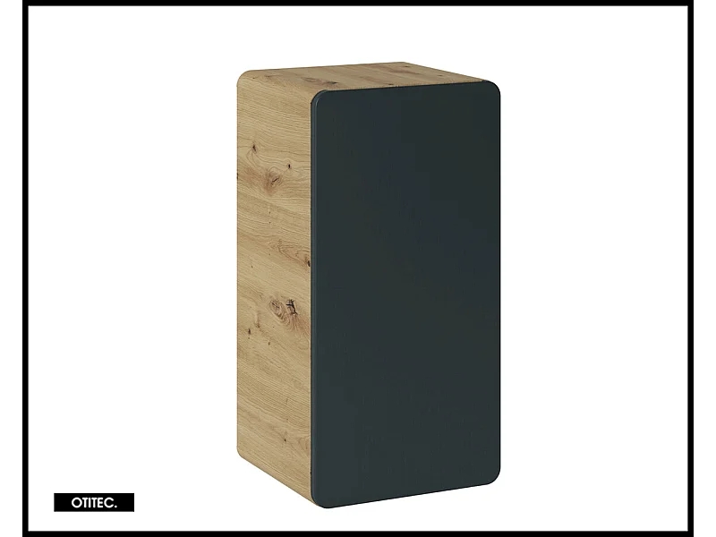 Meuble haut de salle de bain de 70 cm - Gris - 1 porte - PASTI COSMOS