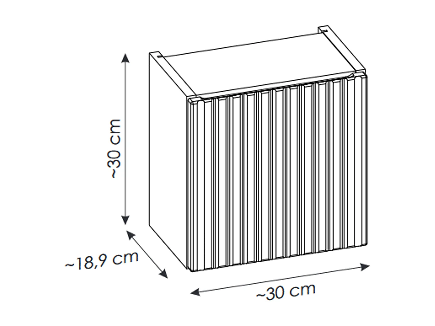 Caisson meuble haut de salle de bain - 30x30 cm - Oak - VOLTA