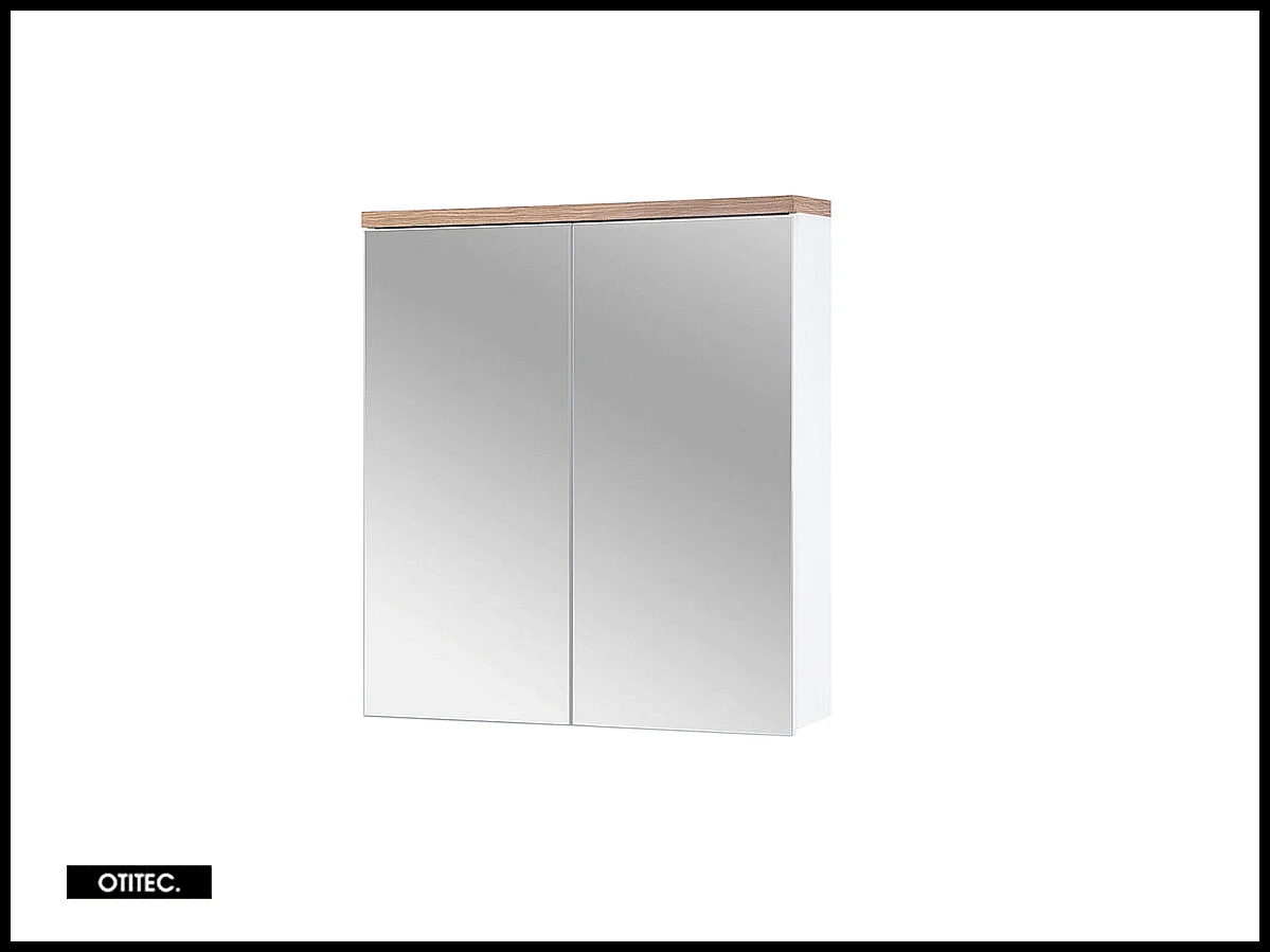 Armoire miroir de salle de bain - 60 cm - 2 portes - BALI WHITE