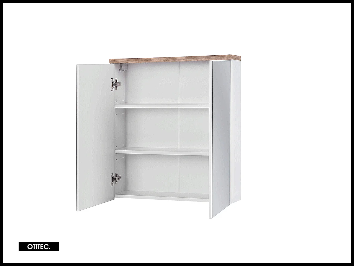 Armoire miroir de salle de bain - 60 cm - 2 portes - BALI WHITE