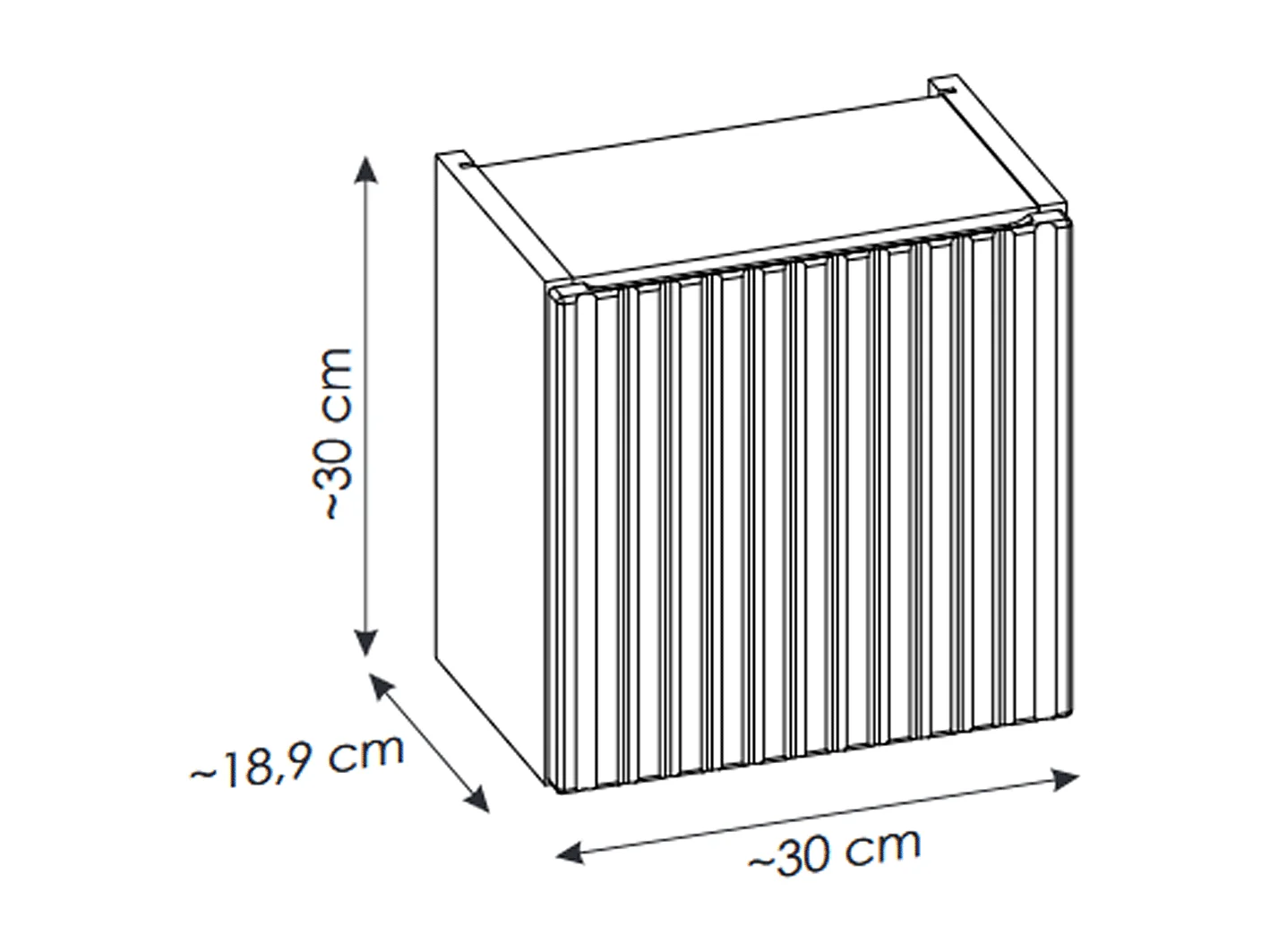 Caisson meuble haut de salle de bain - 30x30 cm - Noir Mat - VOLTA